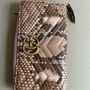 ‼️‼️SOLD‼️‼️ GG Marmont Python Zip Around Wallet